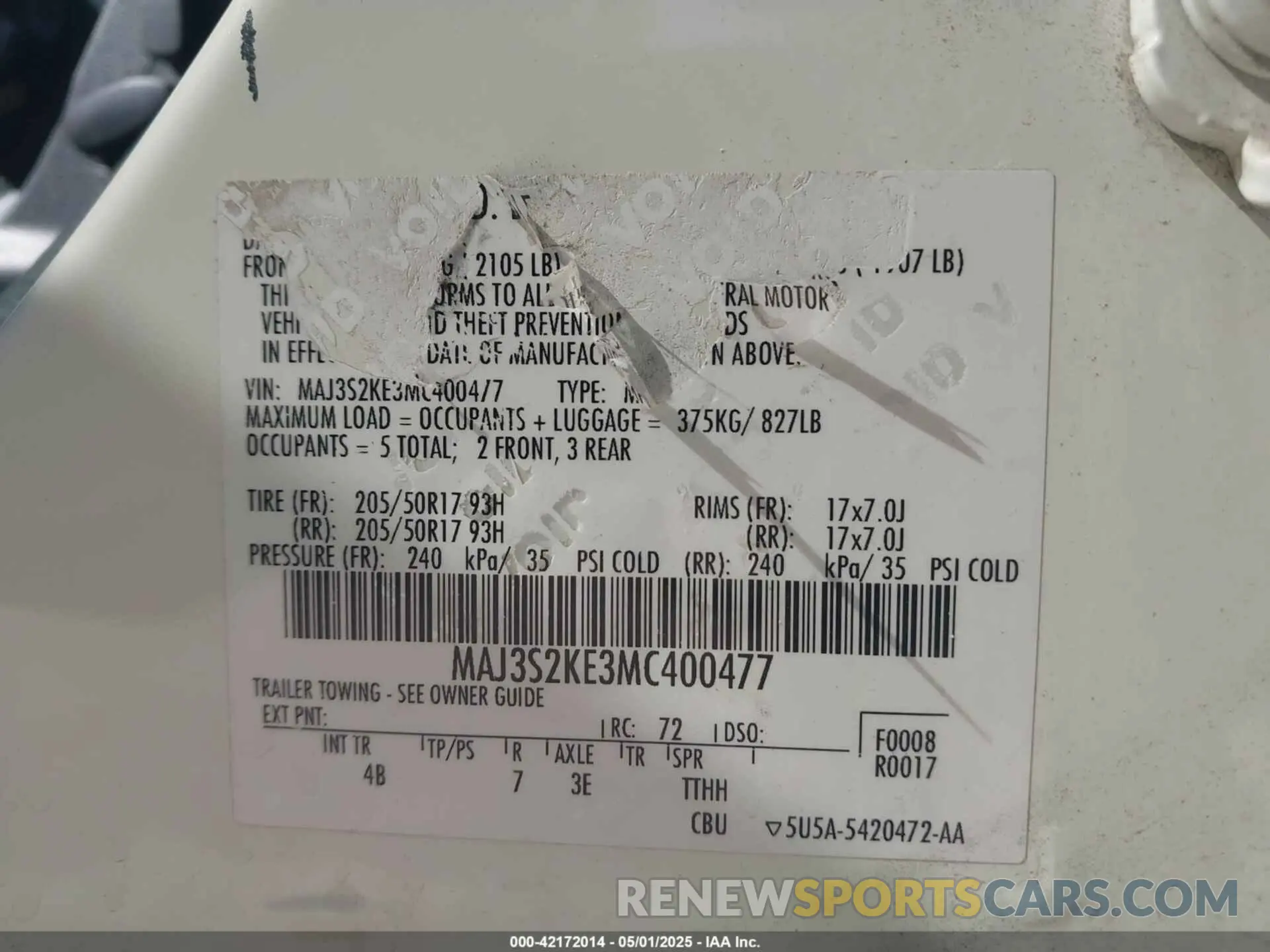 9 Фотография поврежденного автомобиля MAJ3S2KE3MC400477 FORD ECOSPORT 2021