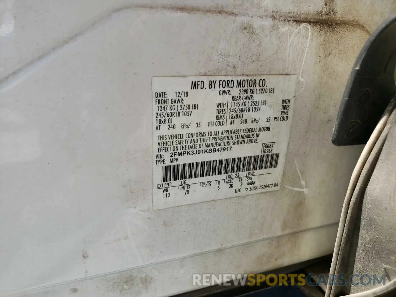 14 Photograph of a damaged car 2FMPK3J91KBB47917 FORD EDGE 2019
