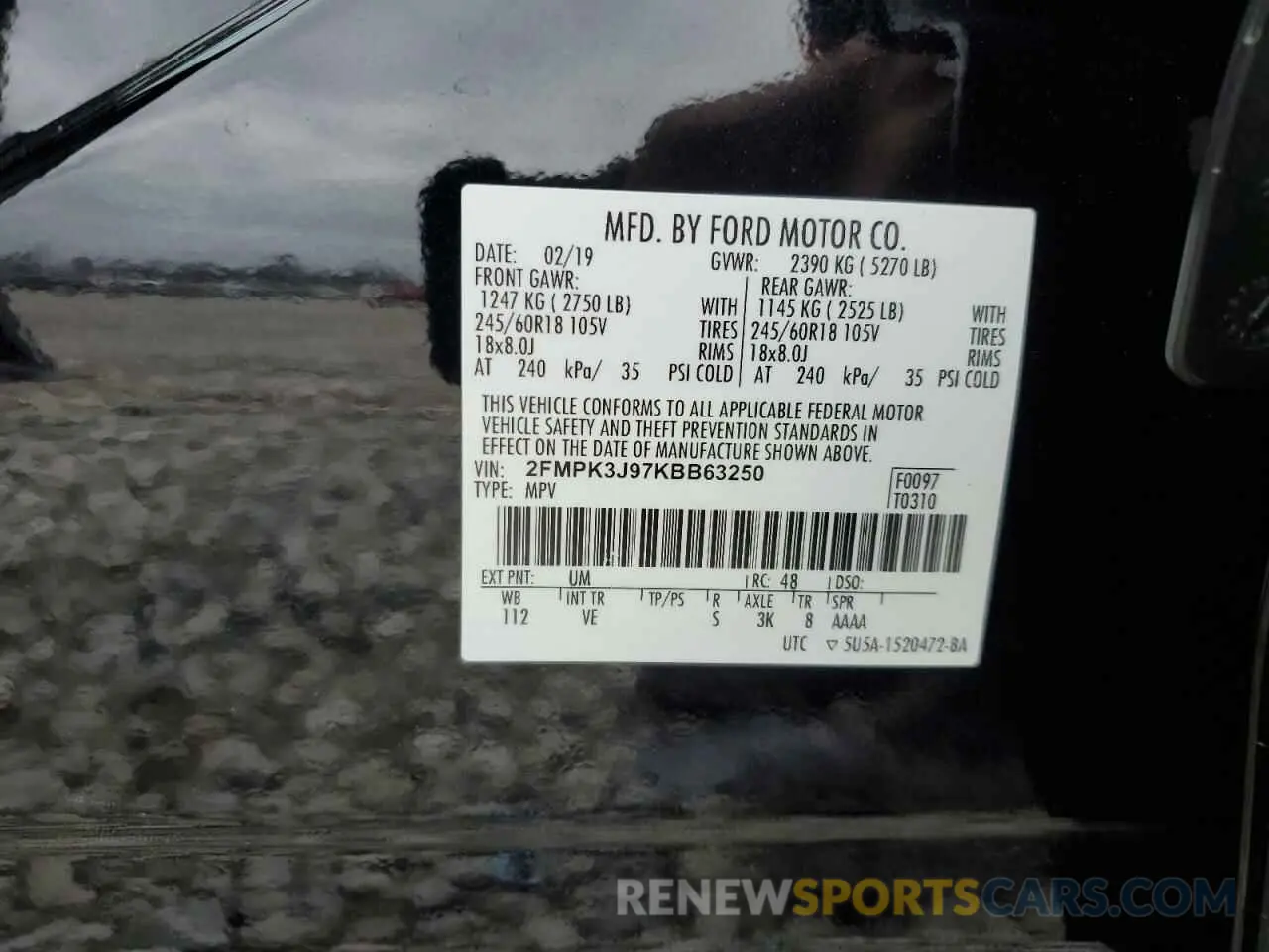13 Фотография поврежденного автомобиля 2FMPK3J97KBB63250 FORD EDGE 2019