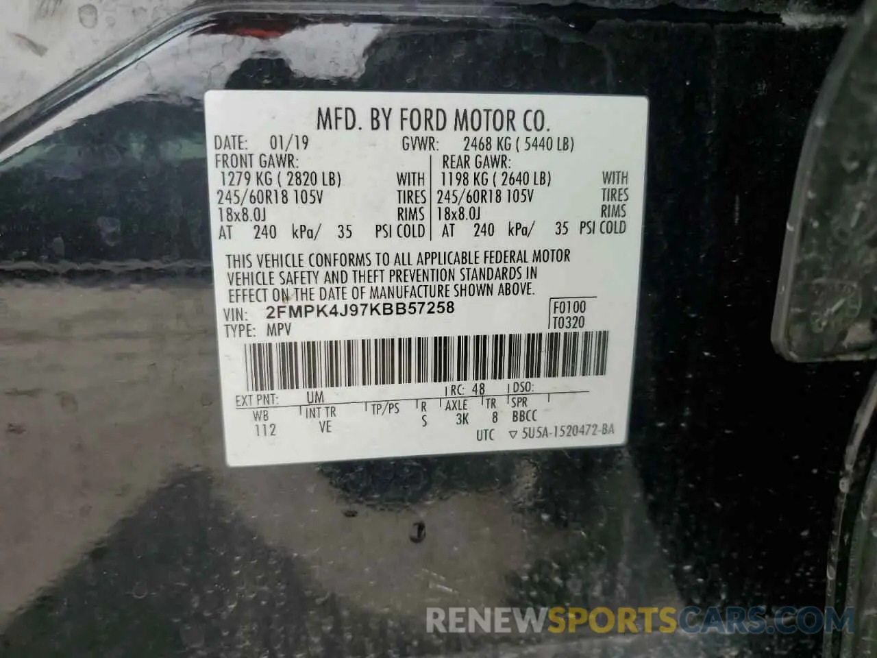 13 Фотография поврежденного автомобиля 2FMPK4J97KBB57258 FORD EDGE 2019