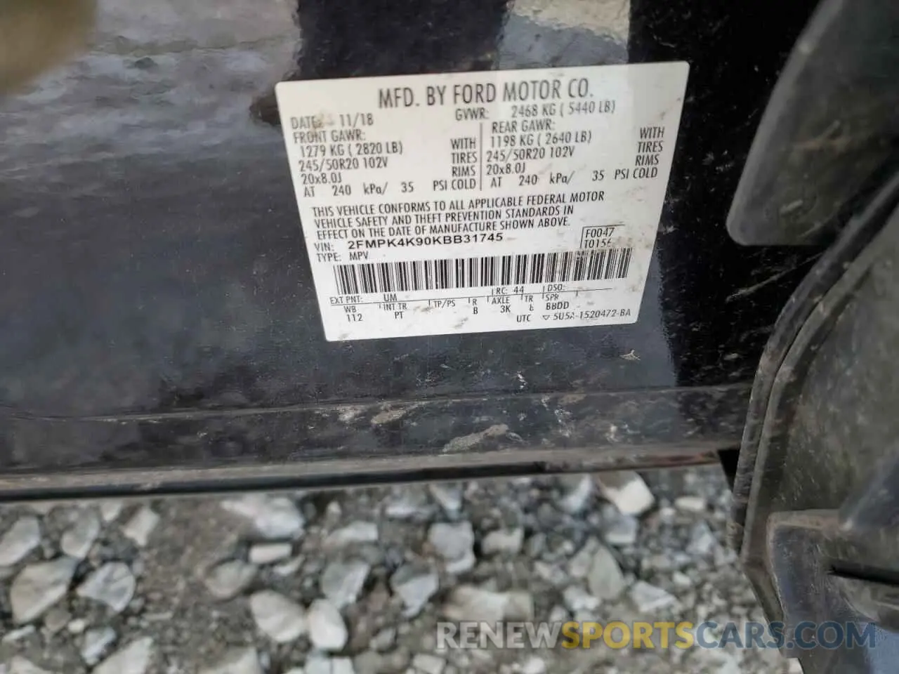 13 Фотография поврежденного автомобиля 2FMPK4K90KBB31745 FORD EDGE 2019