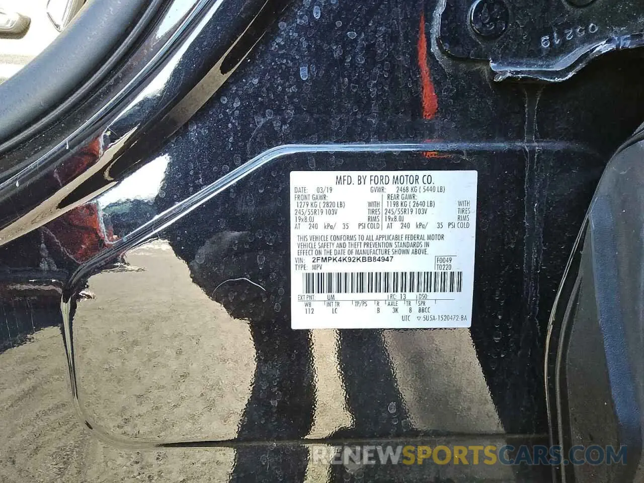 13 Photograph of a damaged car 2FMPK4K92KBB84947 FORD EDGE 2019