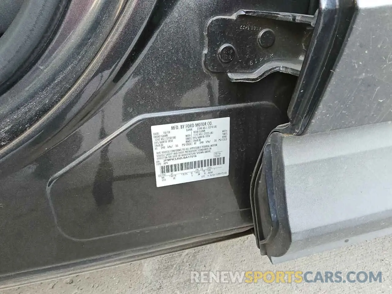 12 Photograph of a damaged car 2FMPK3J92LBA17016 FORD EDGE 2020