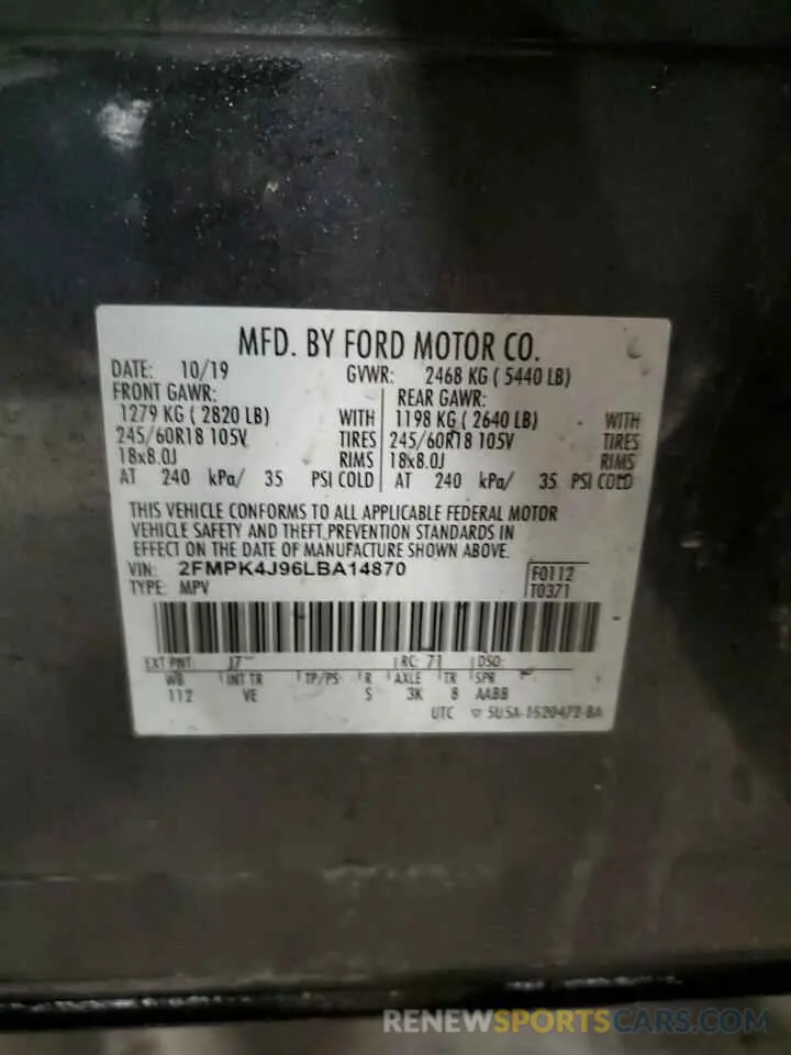 15 Photograph of a damaged car 2FMPK4J96LBA14870 FORD EDGE 2020