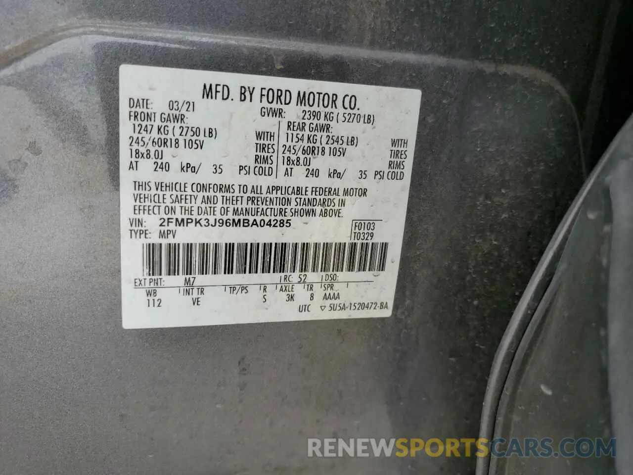 13 Photograph of a damaged car 2FMPK3J96MBA04285 FORD EDGE 2021