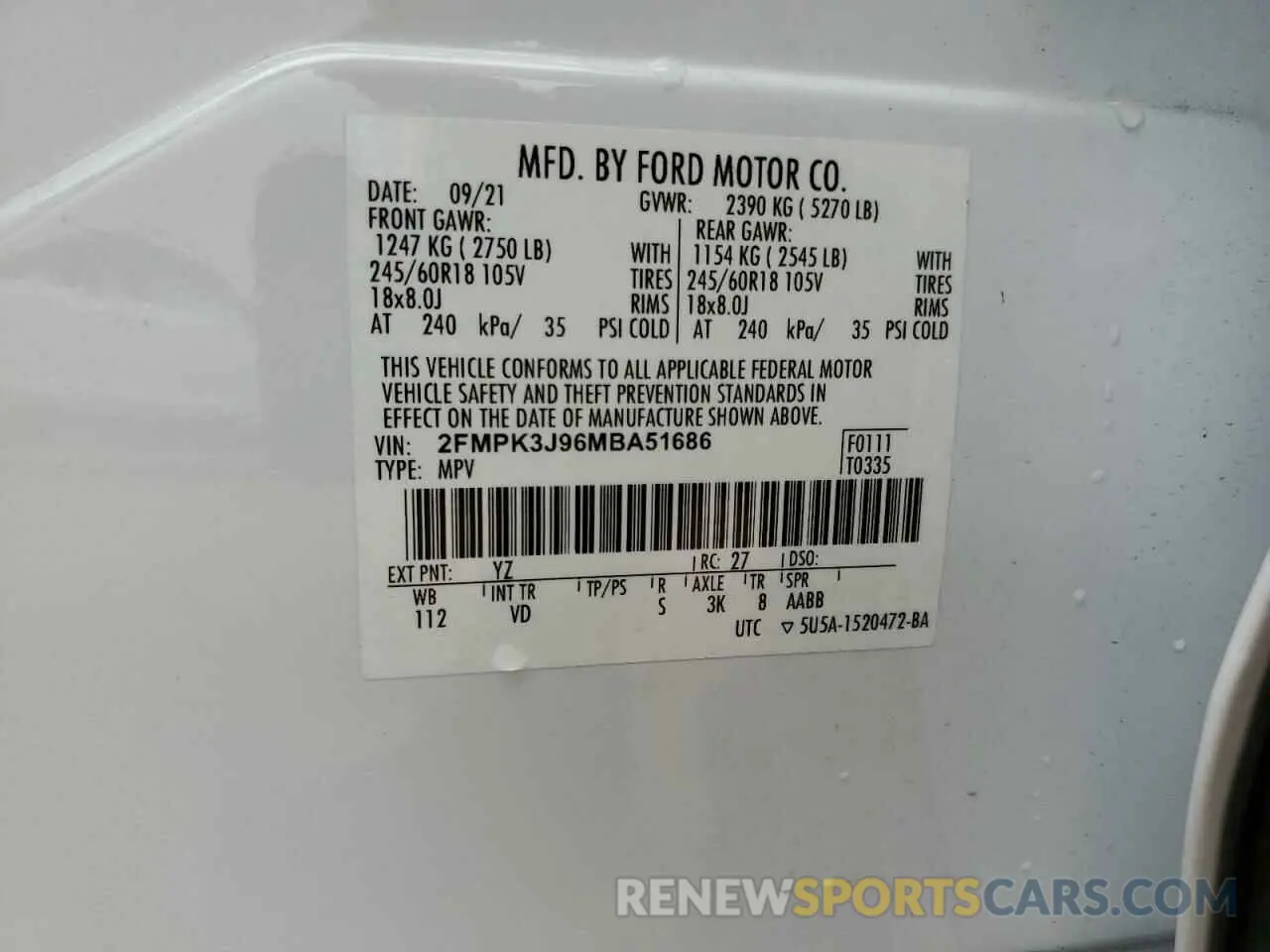 13 Photograph of a damaged car 2FMPK3J96MBA51686 FORD EDGE 2021