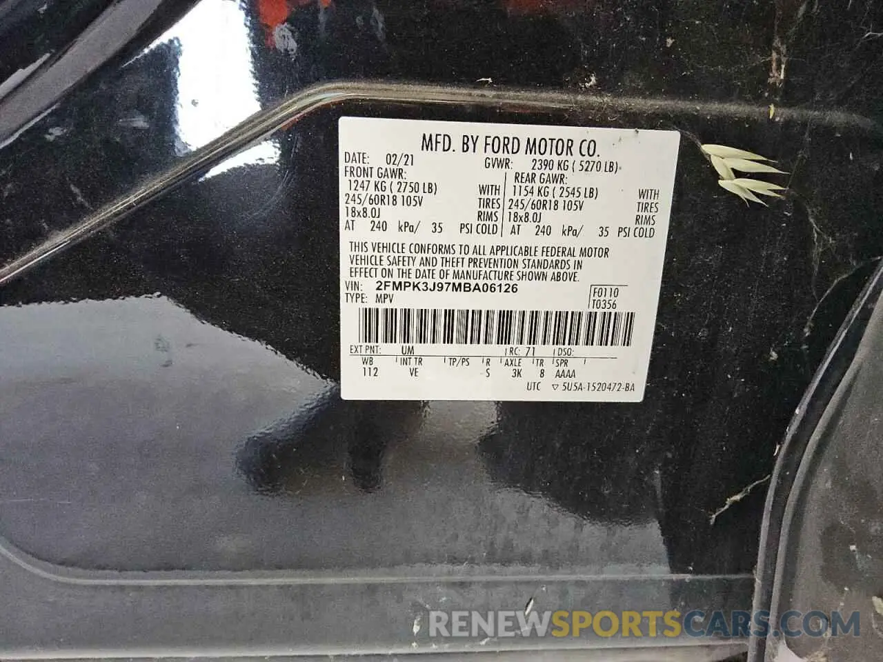 13 Фотография поврежденного автомобиля 2FMPK3J97MBA06126 FORD EDGE 2021