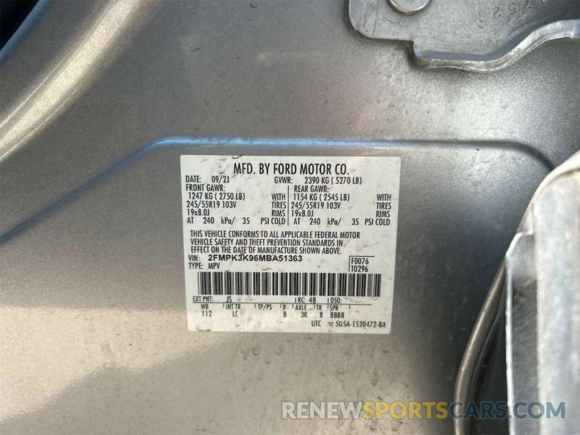 2 Photograph of a damaged car 2FMPK3K96MBA51363 FORD EDGE 2021
