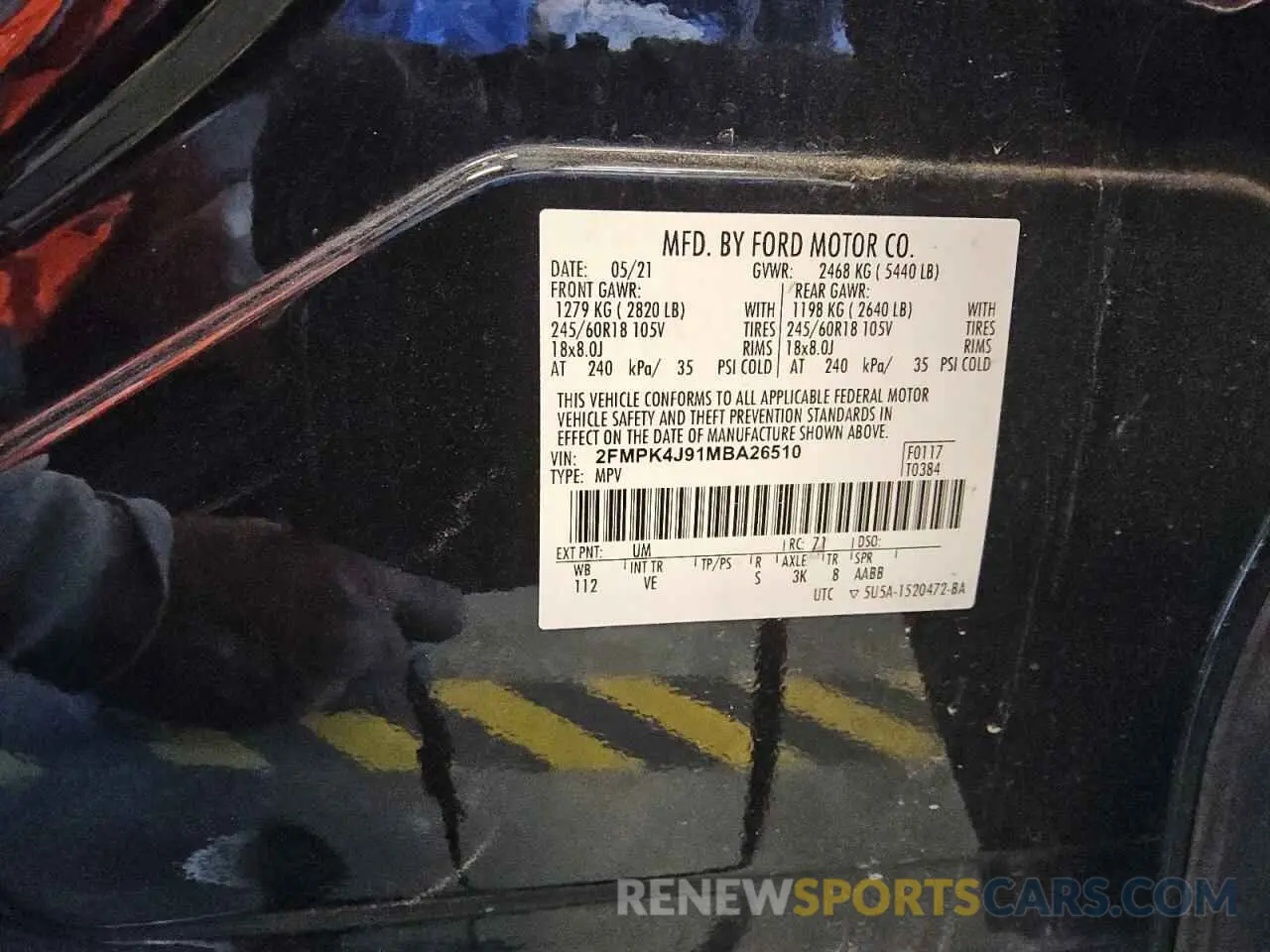 12 Photograph of a damaged car 2FMPK4J91MBA26510 FORD EDGE 2021