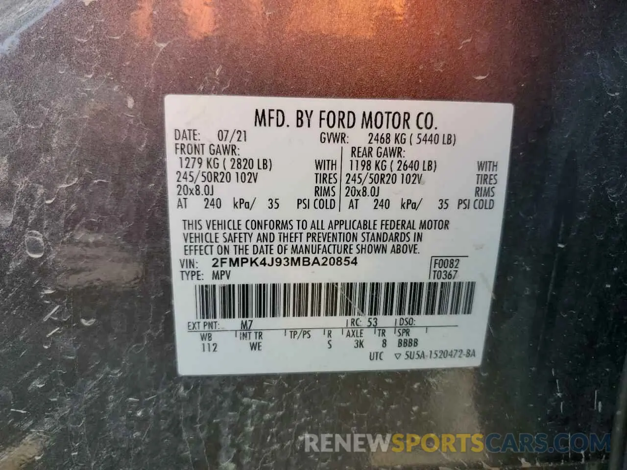 14 Фотография поврежденного автомобиля 2FMPK4J93MBA20854 FORD EDGE 2021