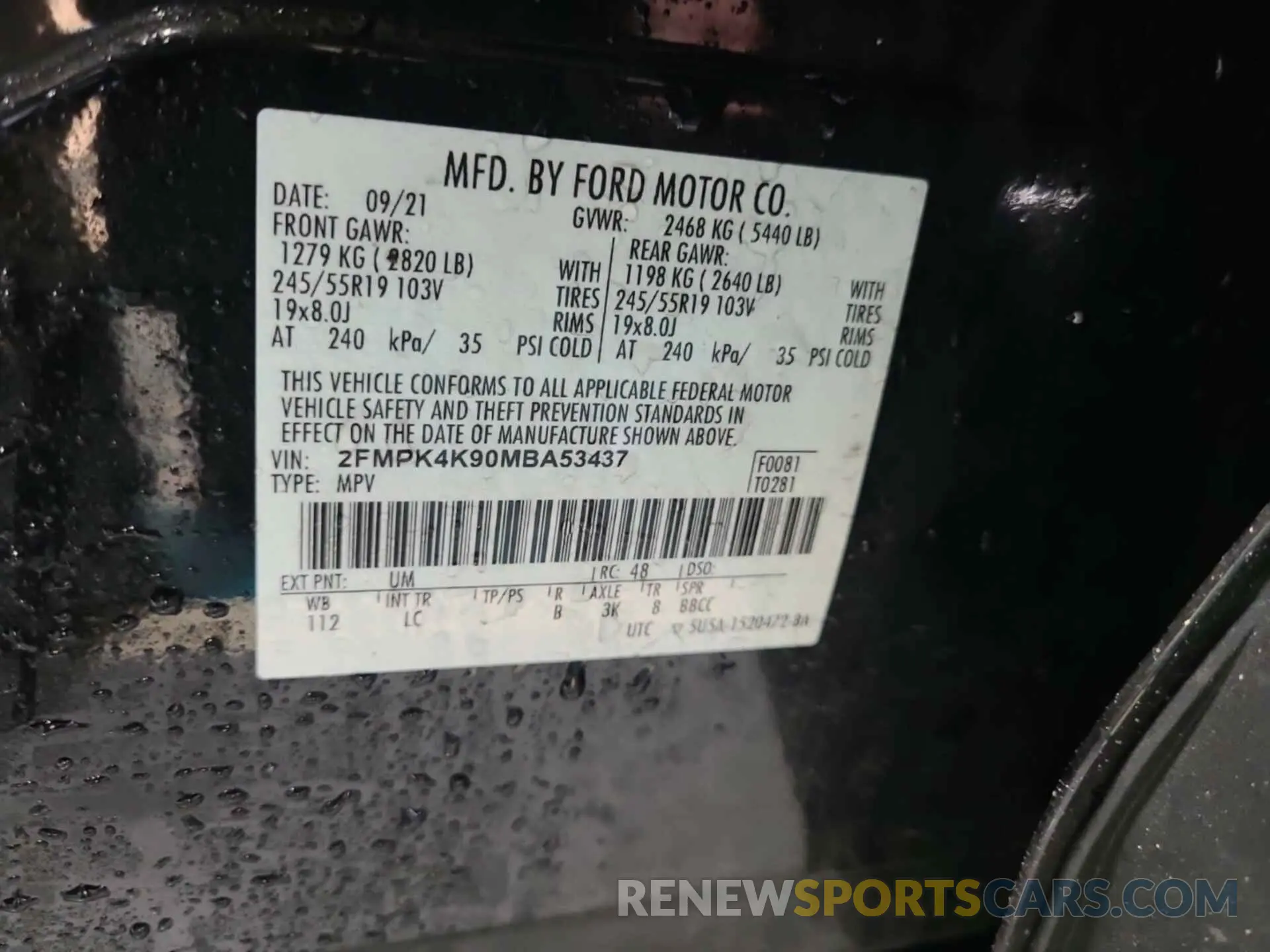 11 Photograph of a damaged car 2FMPK4K90MBA53437 FORD EDGE 2021
