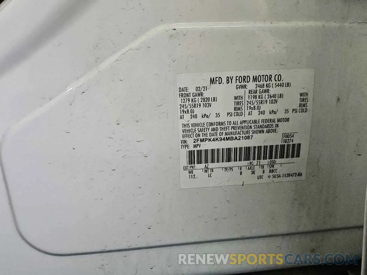 13 Photograph of a damaged car 2FMPK4K94MBA21087 FORD EDGE 2021