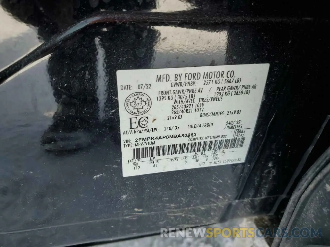13 Фотография поврежденного автомобиля 2FMPK4AP8NBA80063 FORD EDGE 2022