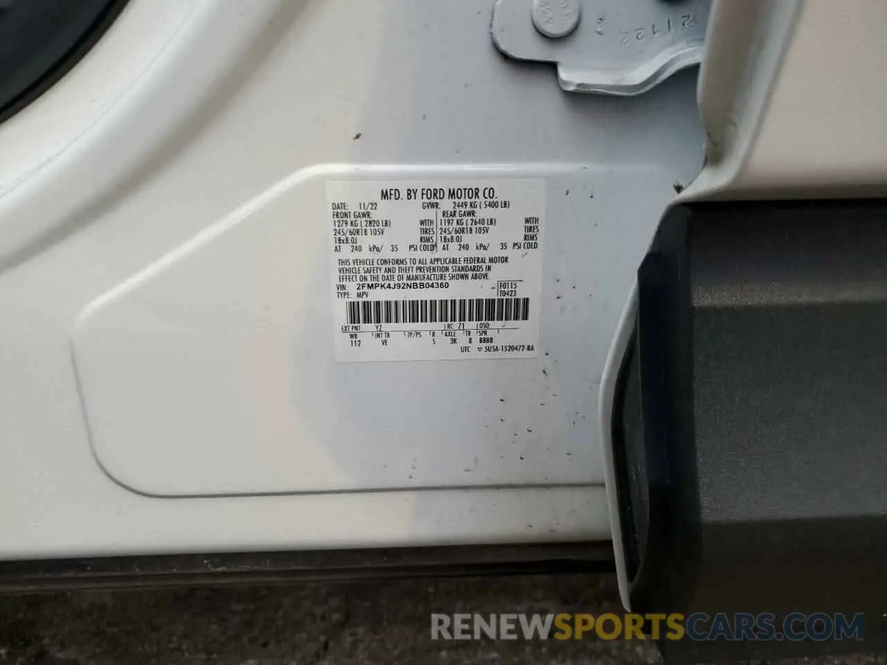13 Photograph of a damaged car 2FMPK4J92NBB04360 FORD EDGE 2022