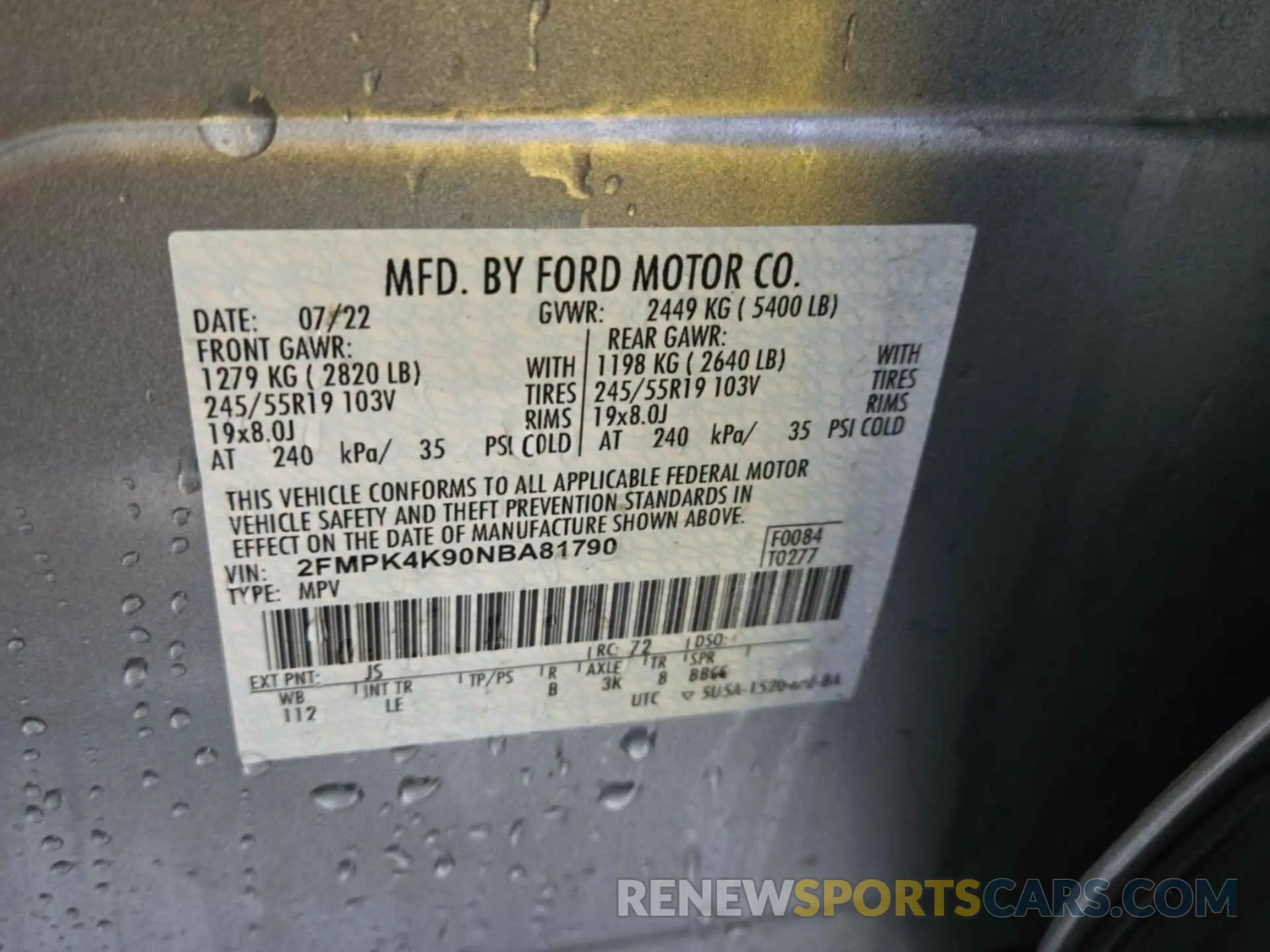 23 Photograph of a damaged car 2FMPK4K90NBA81790 FORD EDGE 2022