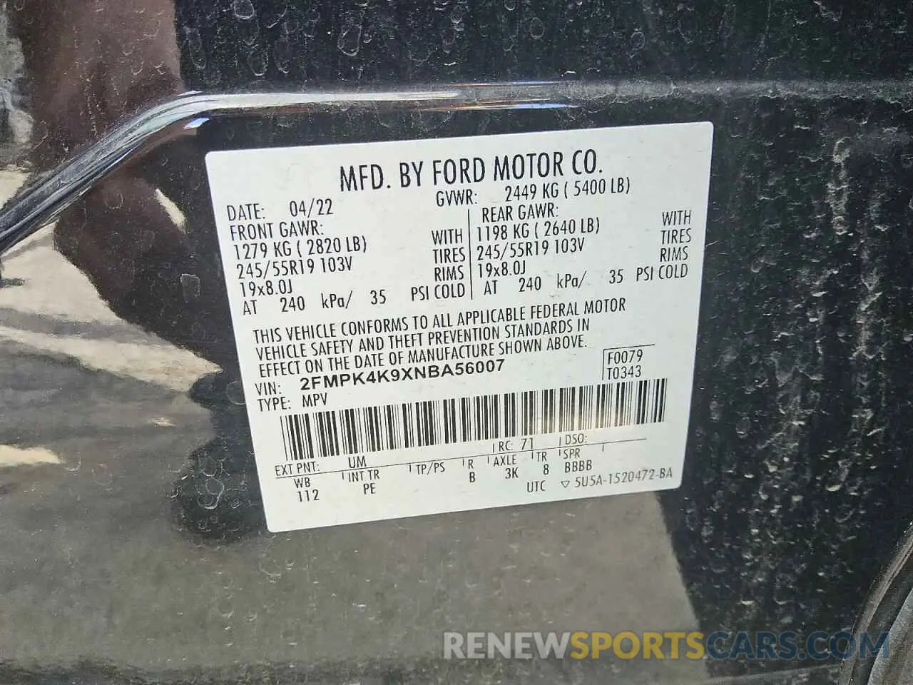 13 Фотография поврежденного автомобиля 2FMPK4K9XNBA56007 FORD EDGE 2022