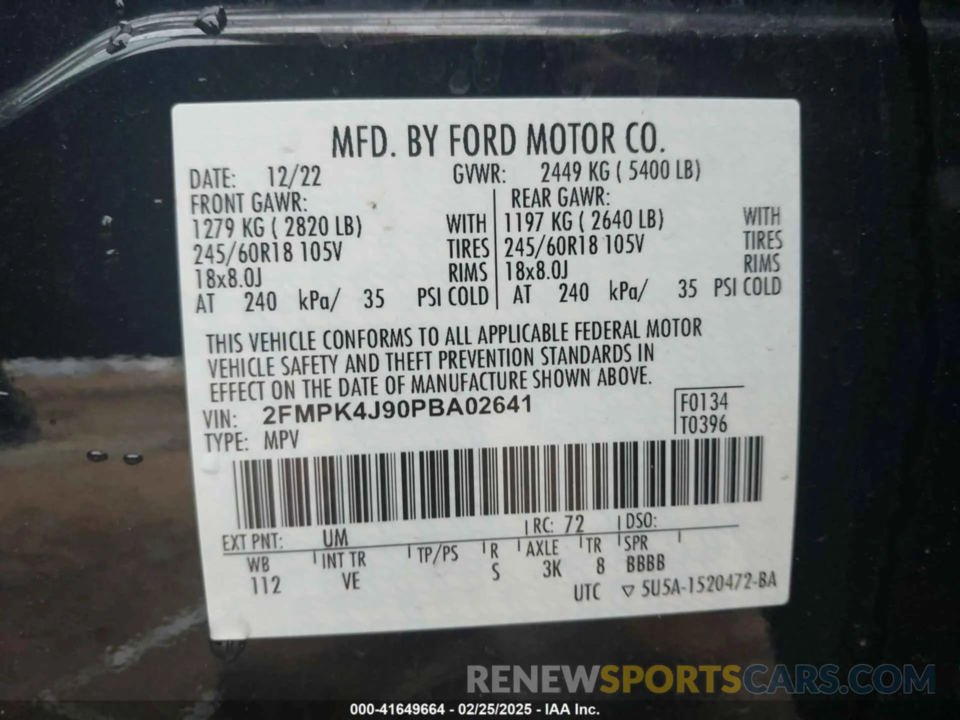 9 Photograph of a damaged car 2FMPK4J90PBA02641 FORD EDGE 2023