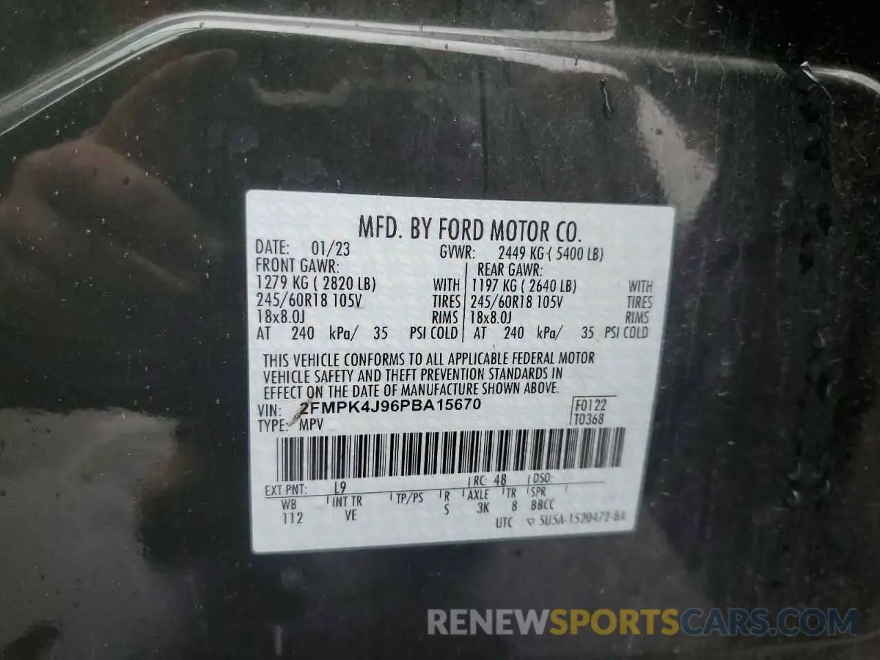 13 Фотография поврежденного автомобиля 2FMPK4J96PBA15670 FORD EDGE 2023