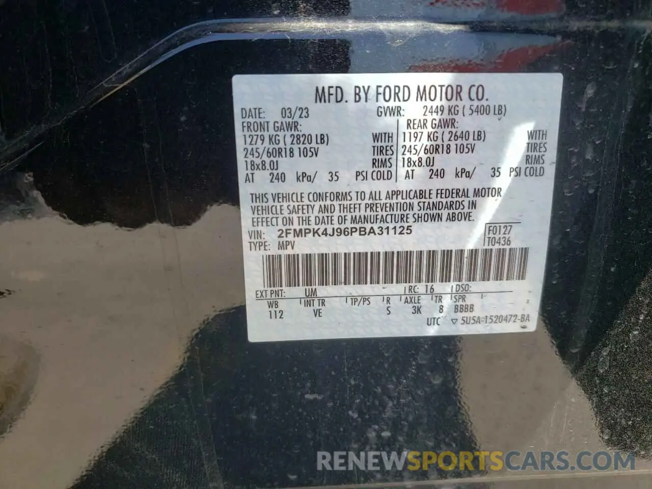 14 Фотография поврежденного автомобиля 2FMPK4J96PBA31125 FORD EDGE 2023