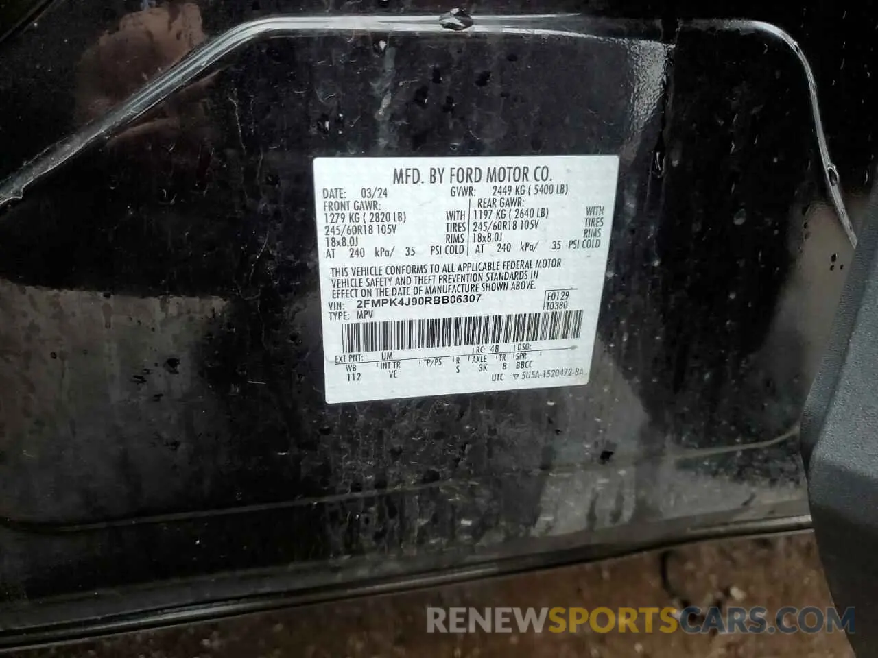 13 Фотография поврежденного автомобиля 2FMPK4J90RBB06307 FORD EDGE 2024