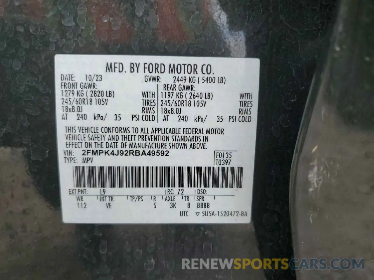 13 Photograph of a damaged car 2FMPK4J92RBA49592 FORD EDGE 2024