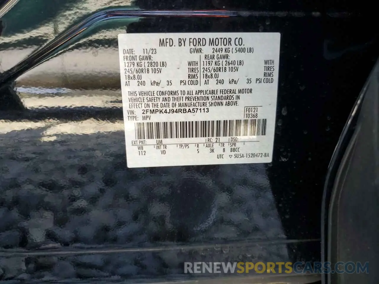 13 Photograph of a damaged car 2FMPK4J94RBA57113 FORD EDGE 2024