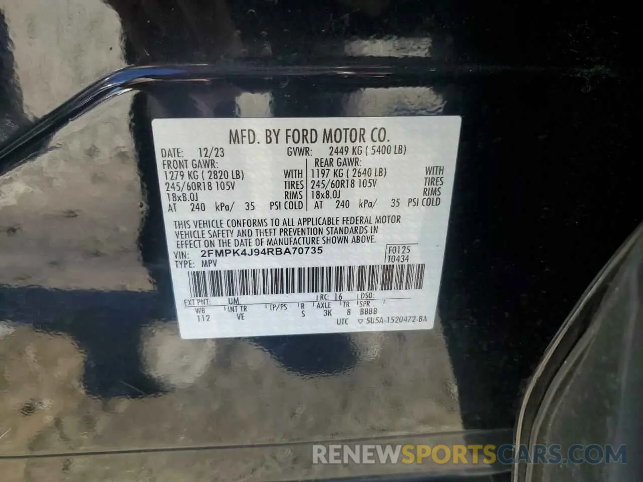13 Фотография поврежденного автомобиля 2FMPK4J94RBA70735 FORD EDGE 2024