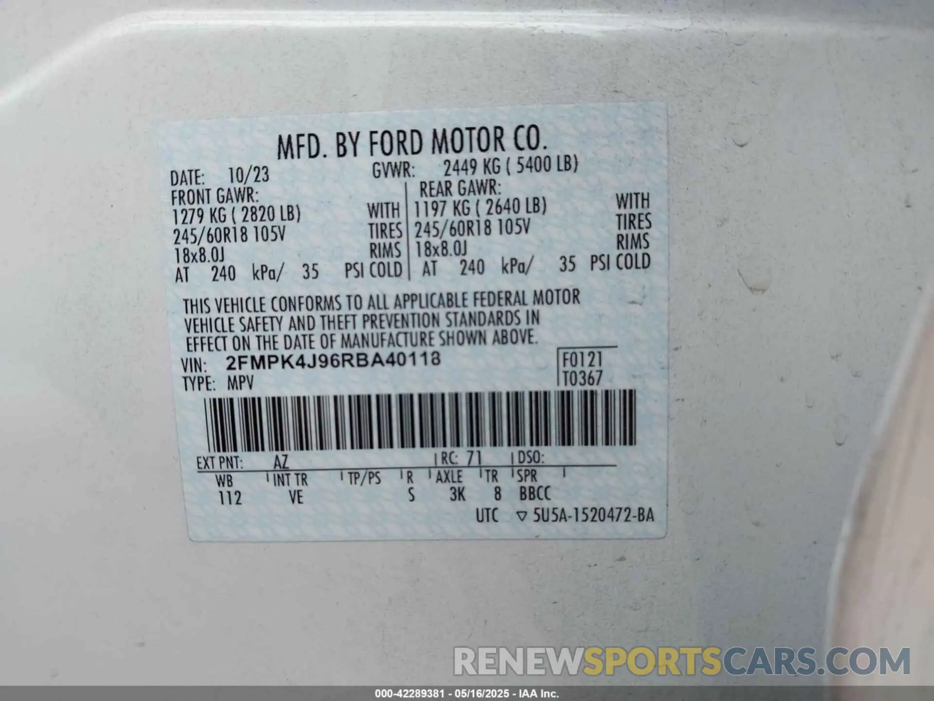 9 Photograph of a damaged car 2FMPK4J96RBA40118 FORD EDGE 2024