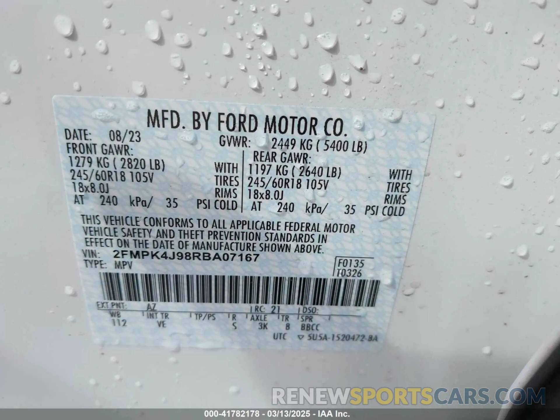 9 Photograph of a damaged car 2FMPK4J98RBA07167 FORD EDGE 2024