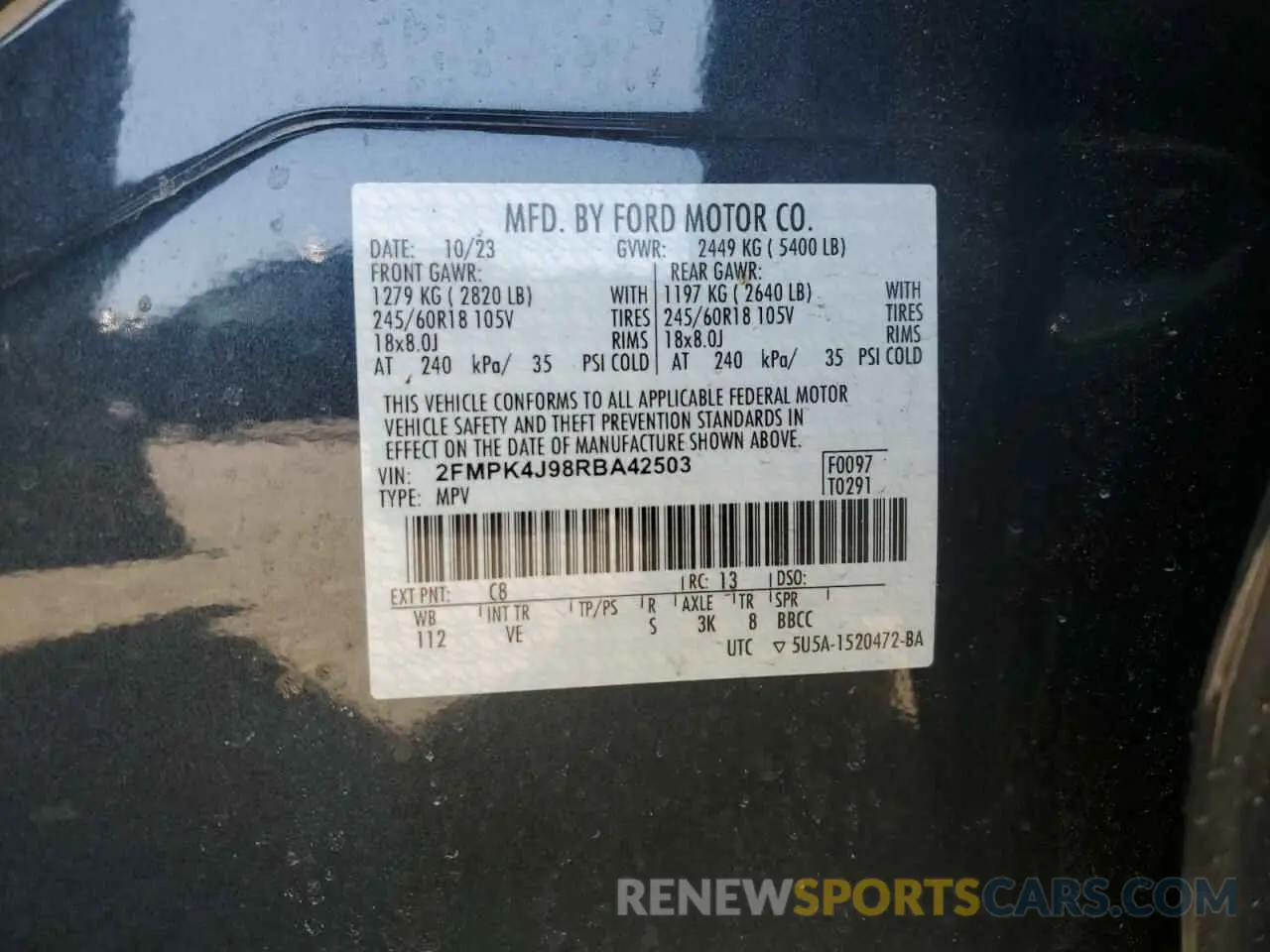 13 Фотография поврежденного автомобиля 2FMPK4J98RBA42503 FORD EDGE 2024