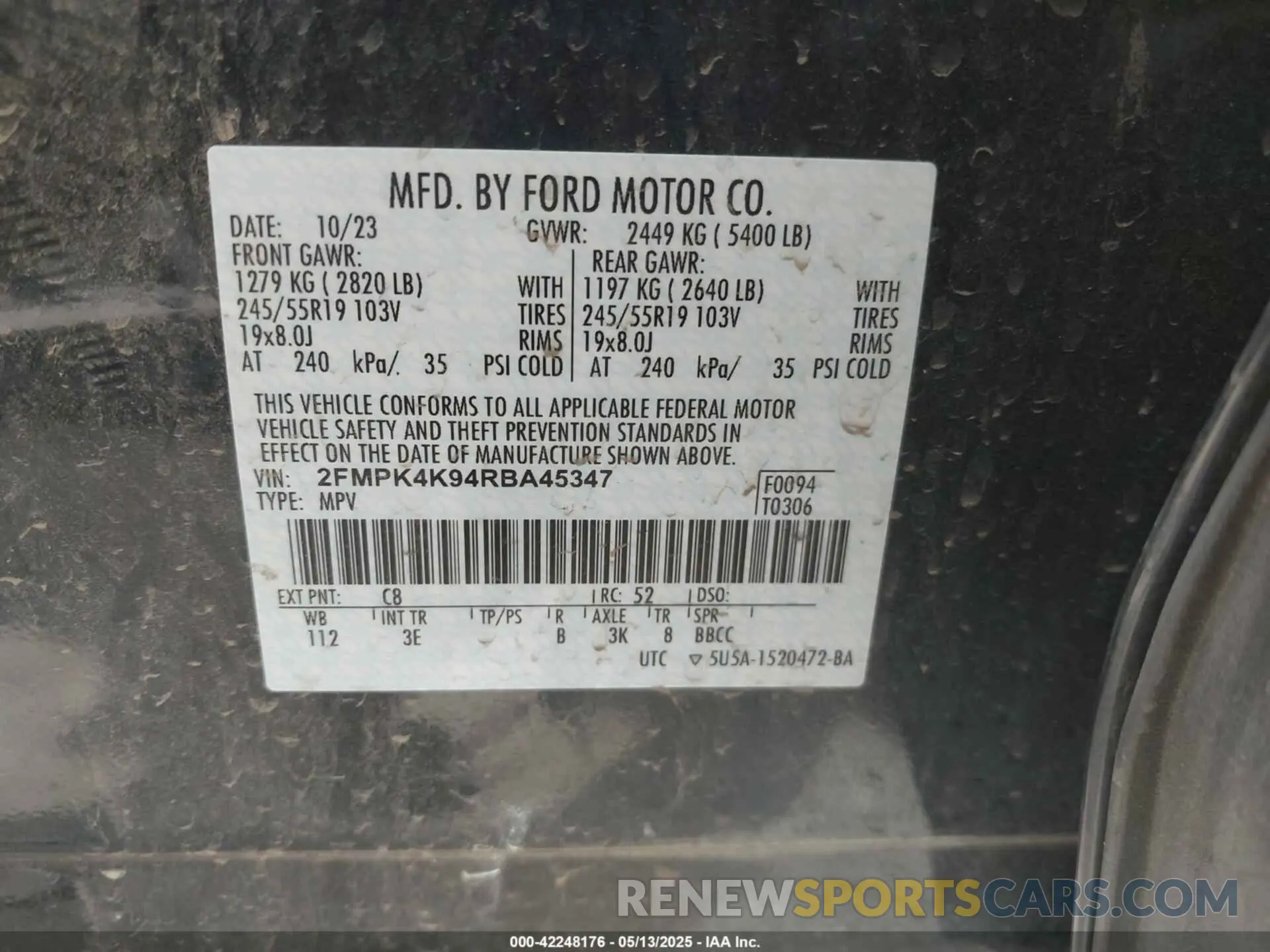 9 Photograph of a damaged car 2FMPK4K94RBA45347 FORD EDGE 2024