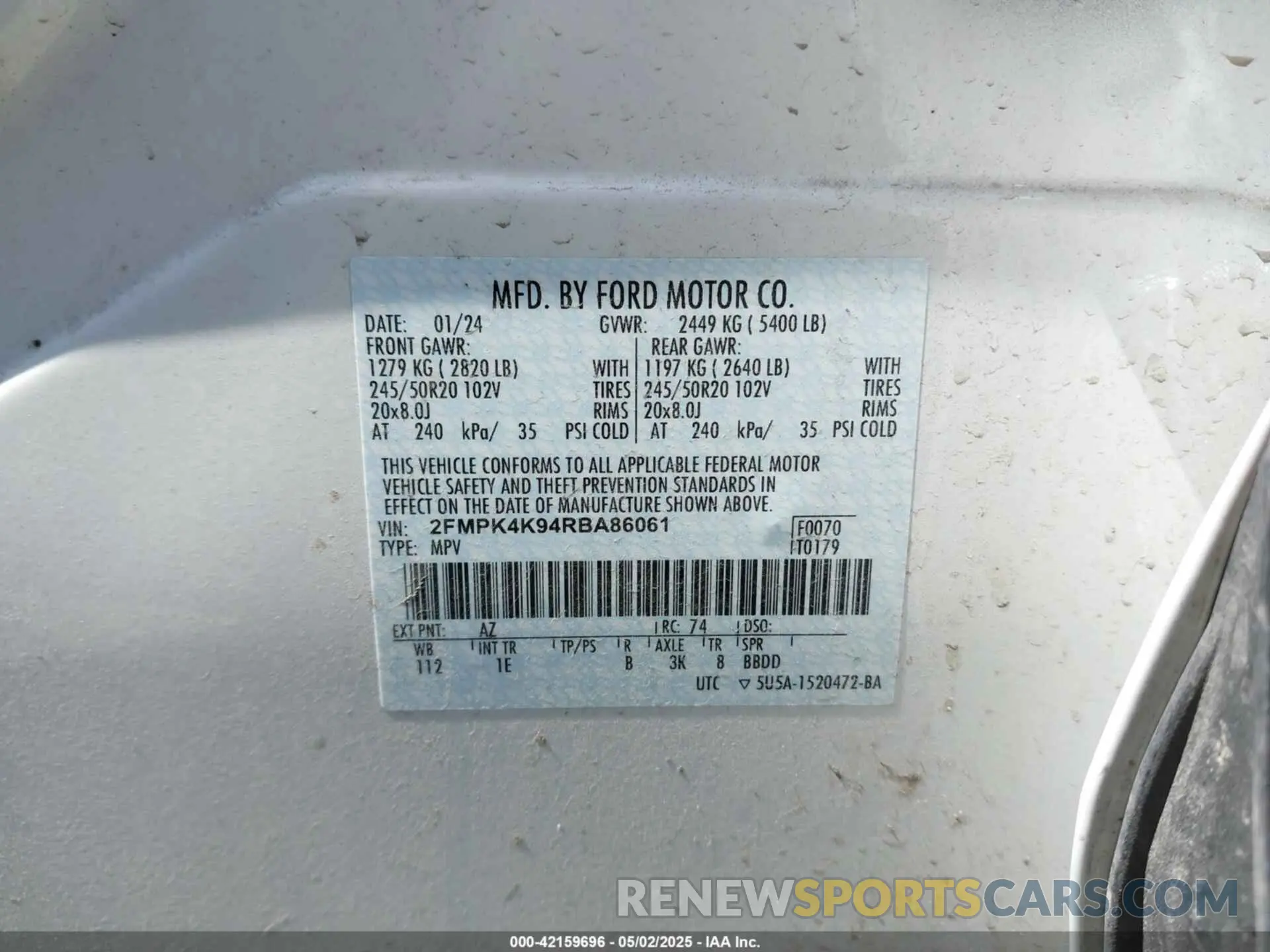 9 Photograph of a damaged car 2FMPK4K94RBA86061 FORD EDGE 2024