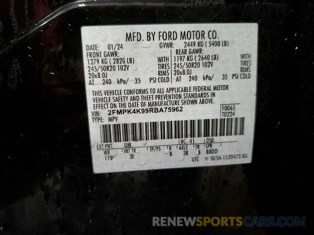 14 Photograph of a damaged car 2FMPK4K99RBA75962 FORD EDGE 2024
