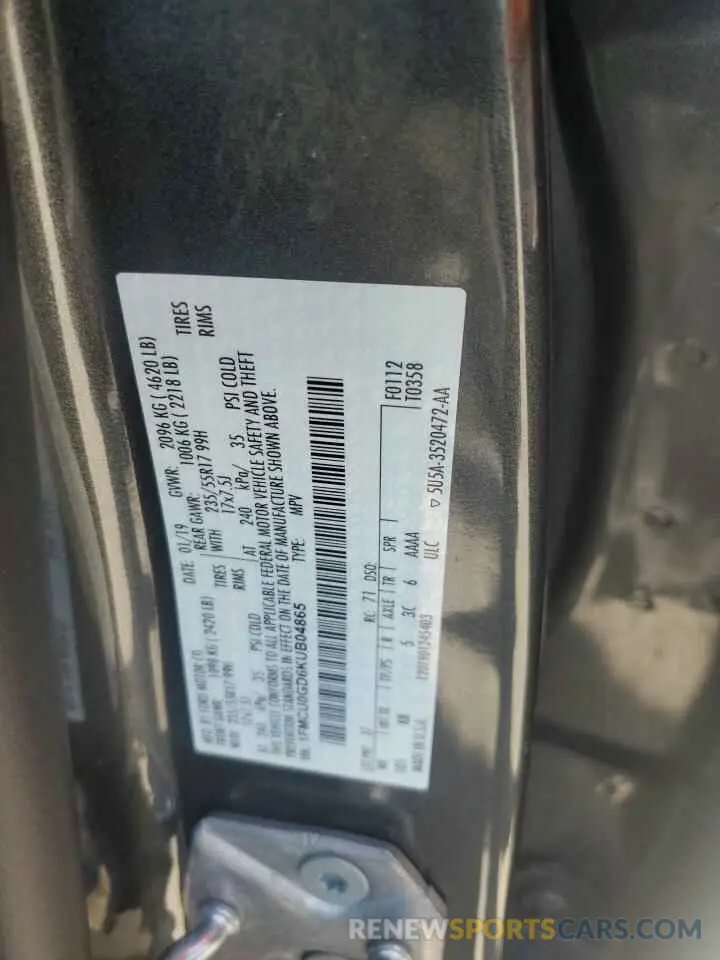 15 Photograph of a damaged car 1FMCU0GD6KUB04865 FORD ESCAPE 2019