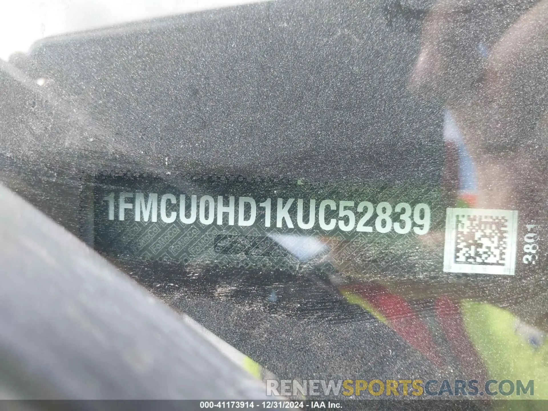 9 Фотография поврежденного автомобиля 1FMCU0HD1KUC52839 FORD ESCAPE 2019