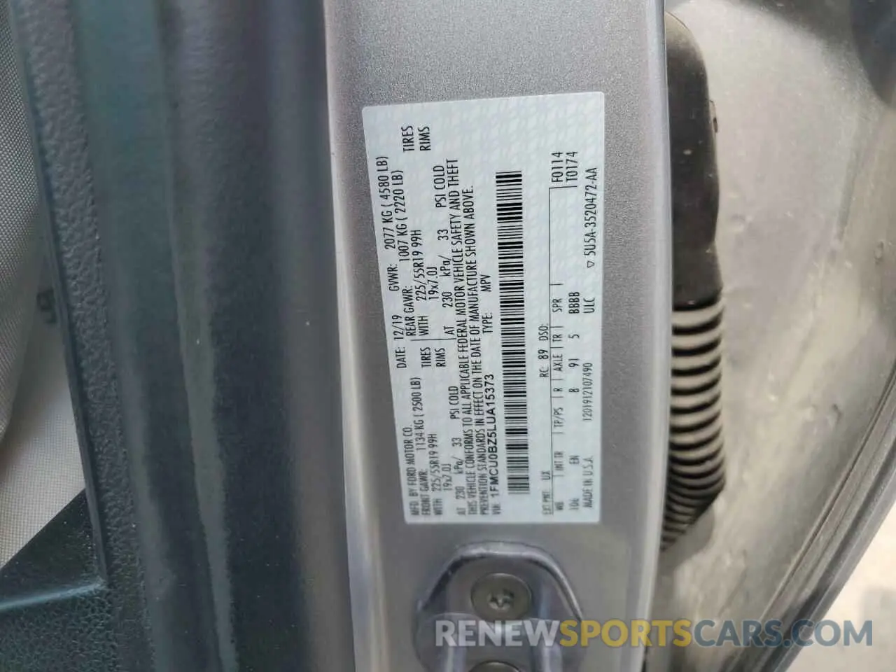 14 Фотография поврежденного автомобиля 1FMCU0BZ5LUA15373 FORD ESCAPE 2020