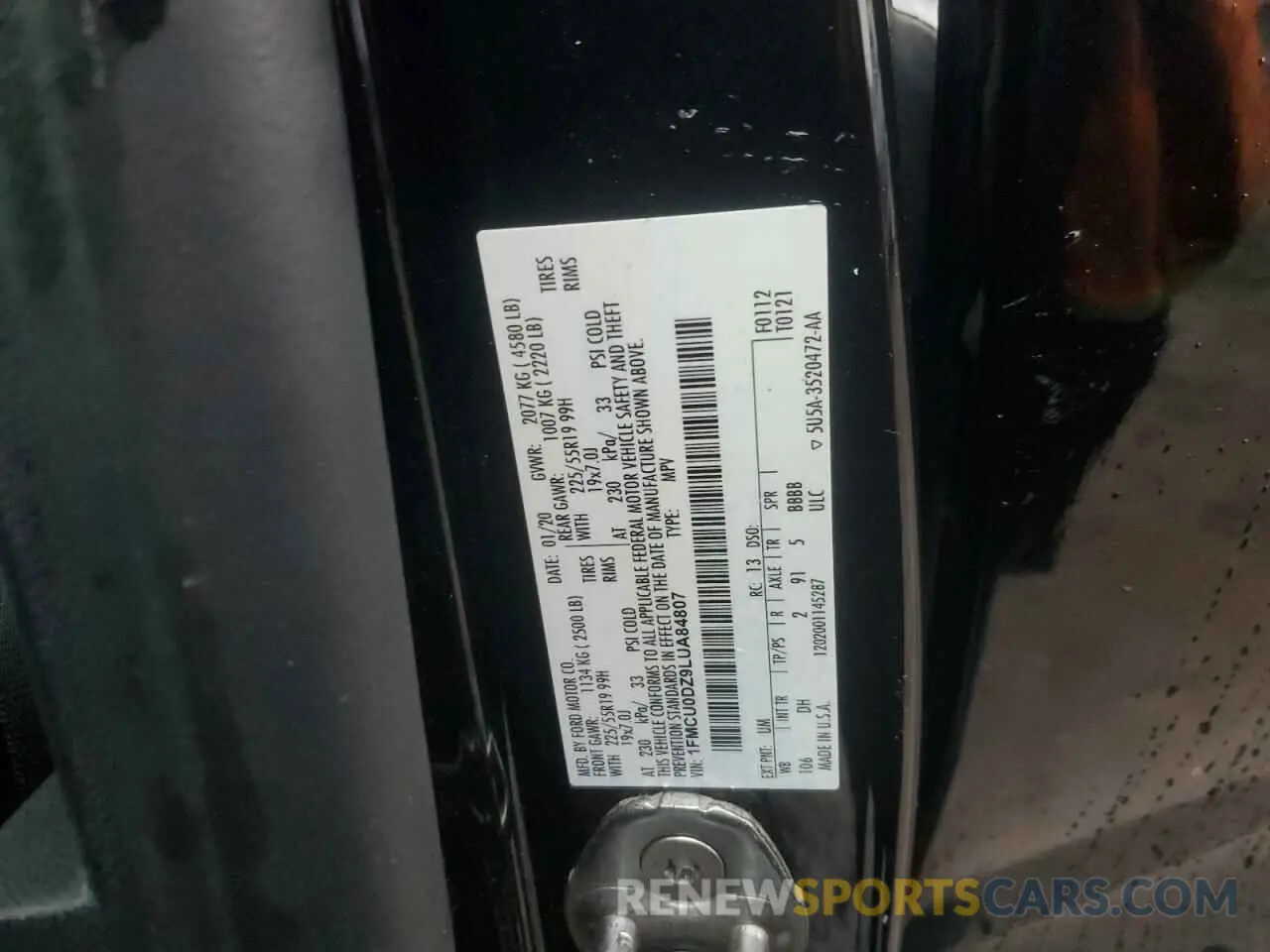 14 Фотография поврежденного автомобиля 1FMCU0DZ9LUA84807 FORD ESCAPE 2020