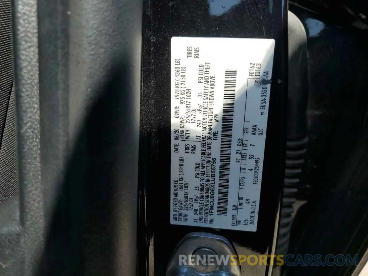 13 Фотография поврежденного автомобиля 1FMCU0G6XLUB55756 FORD ESCAPE 2020