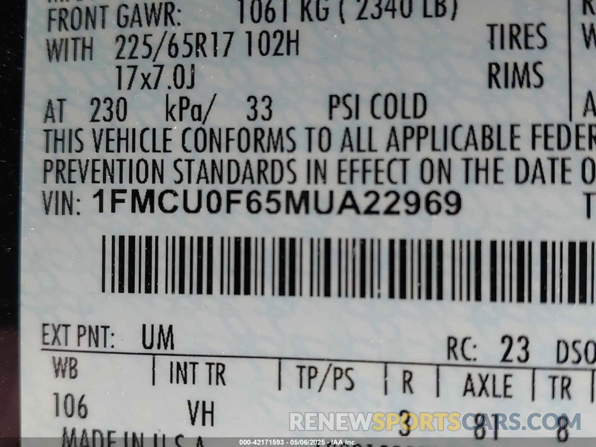 9 Photograph of a damaged car 1FMCU0F65MUA22969 FORD ESCAPE 2021
