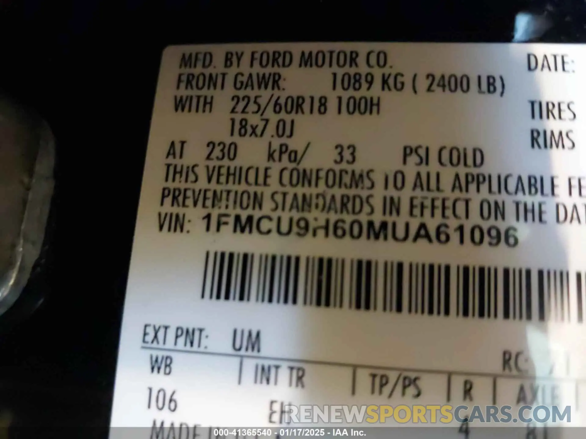9 Фотография поврежденного автомобиля 1FMCU9H60MUA61096 FORD ESCAPE 2021