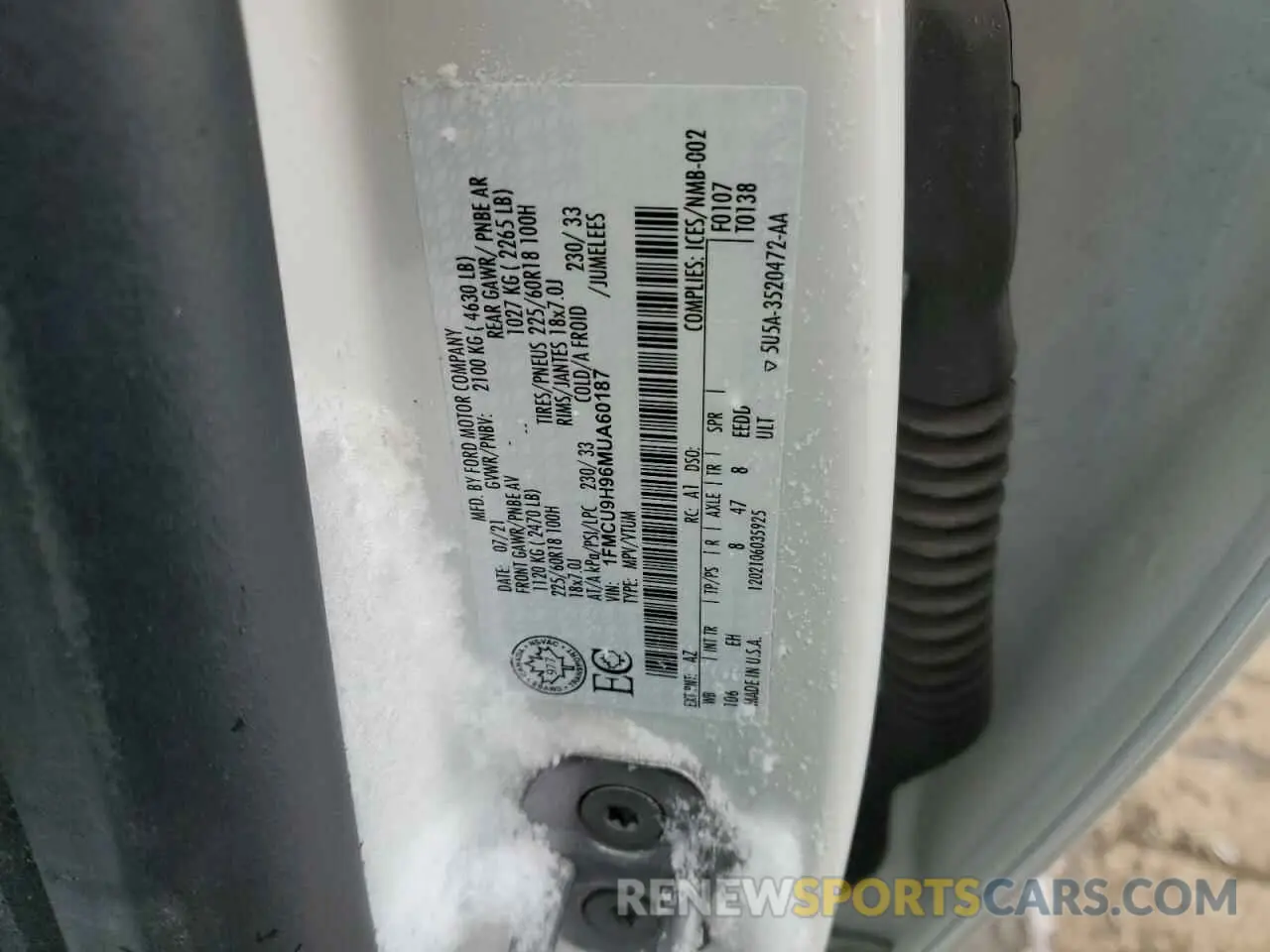 13 Фотография поврежденного автомобиля 1FMCU9H96MUA60187 FORD ESCAPE 2021