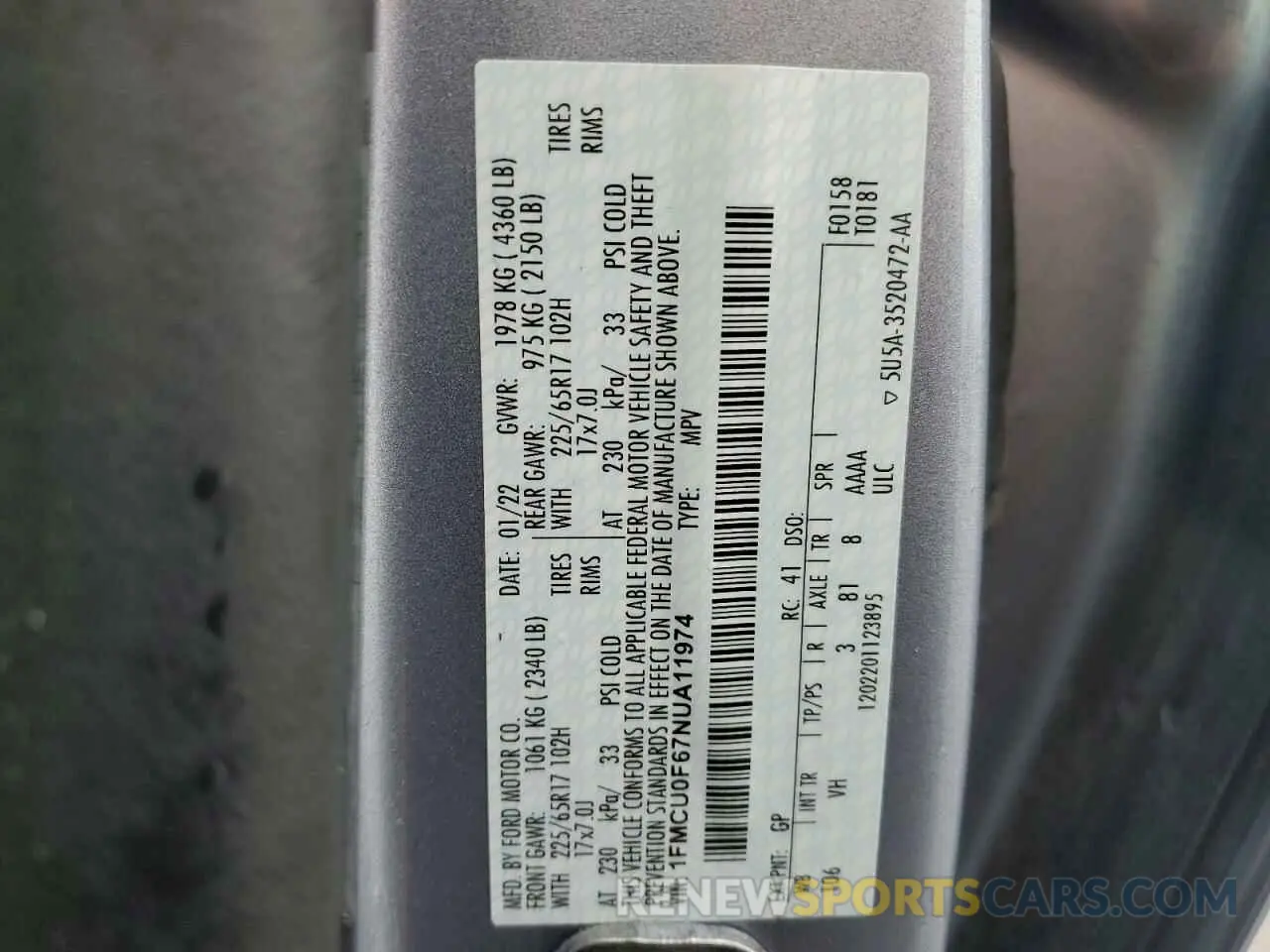 13 Фотография поврежденного автомобиля 1FMCU0F67NUA11974 FORD ESCAPE 2022