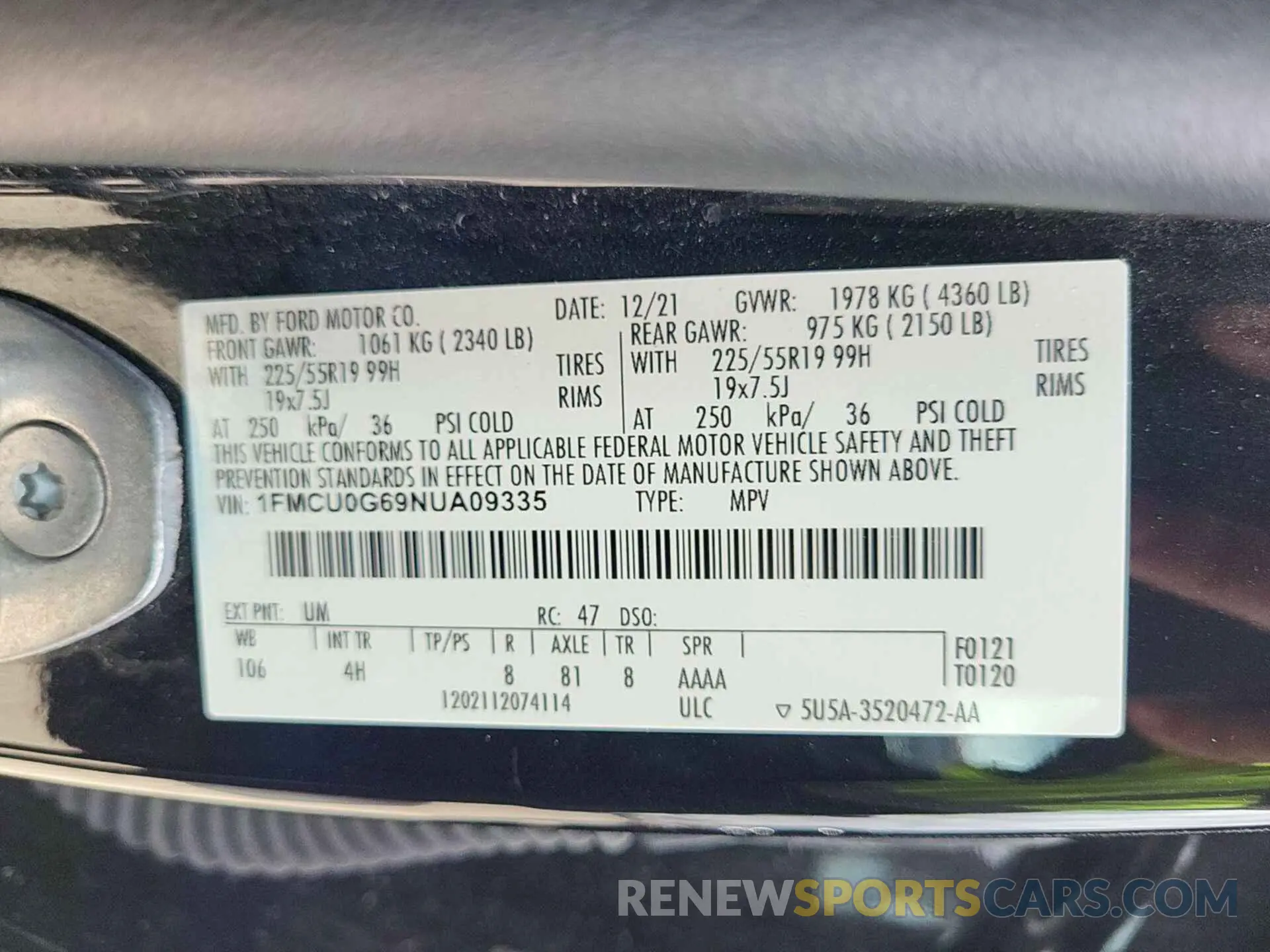 13 Фотография поврежденного автомобиля 1FMCU0G69NUA09335 FORD ESCAPE 2022