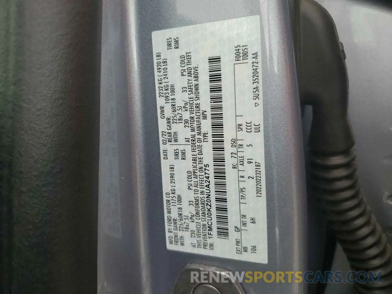 13 Фотография поврежденного автомобиля 1FMCU0KZ0NUA24775 FORD ESCAPE 2022
