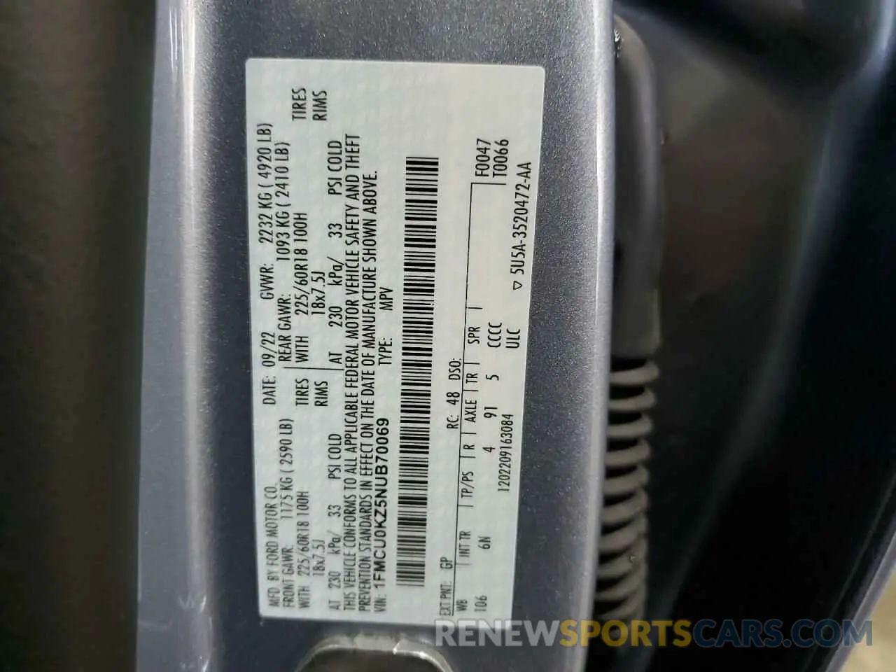13 Фотография поврежденного автомобиля 1FMCU0KZ5NUB70069 FORD ESCAPE 2022