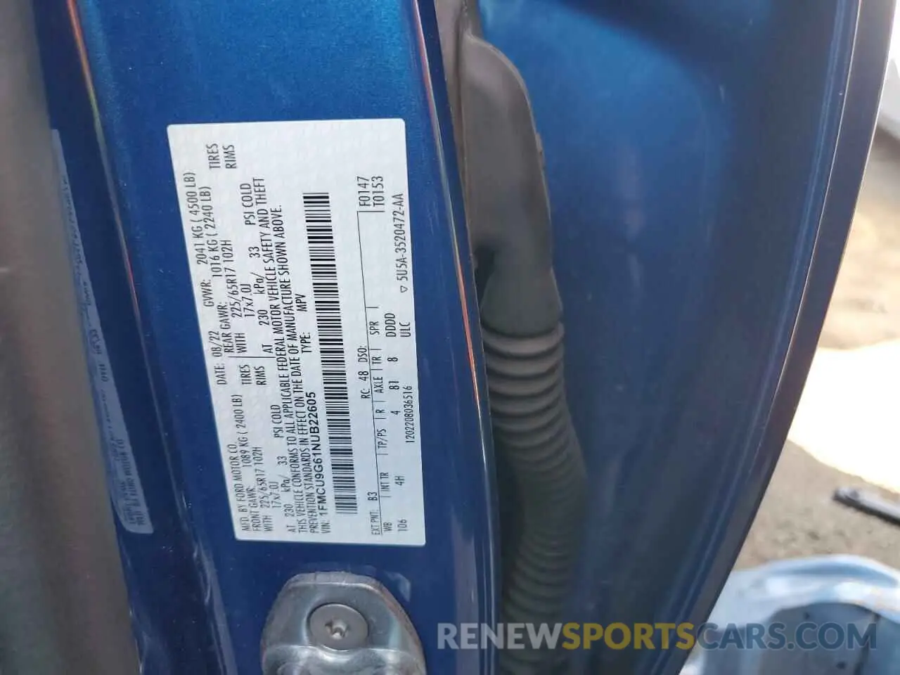 13 Фотография поврежденного автомобиля 1FMCU9G61NUB22605 FORD ESCAPE 2022