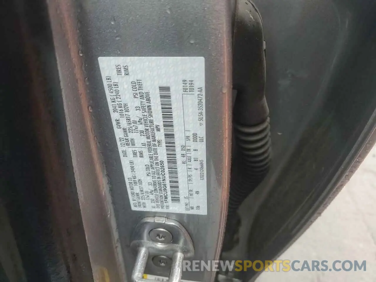 13 Фотография поврежденного автомобиля 1FMCU9G61NUC02650 FORD ESCAPE 2022