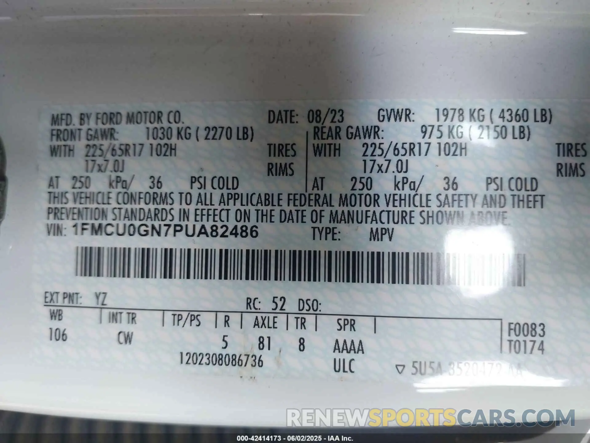 9 Фотография поврежденного автомобиля 1FMCU0GN7PUA82486 FORD ESCAPE 2023