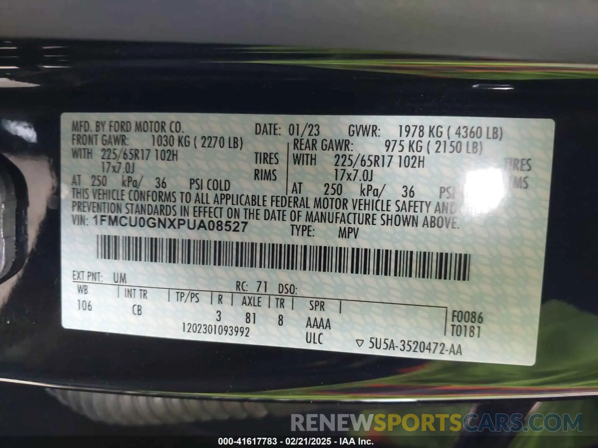 9 Фотография поврежденного автомобиля 1FMCU0GNXPUA08527 FORD ESCAPE 2023