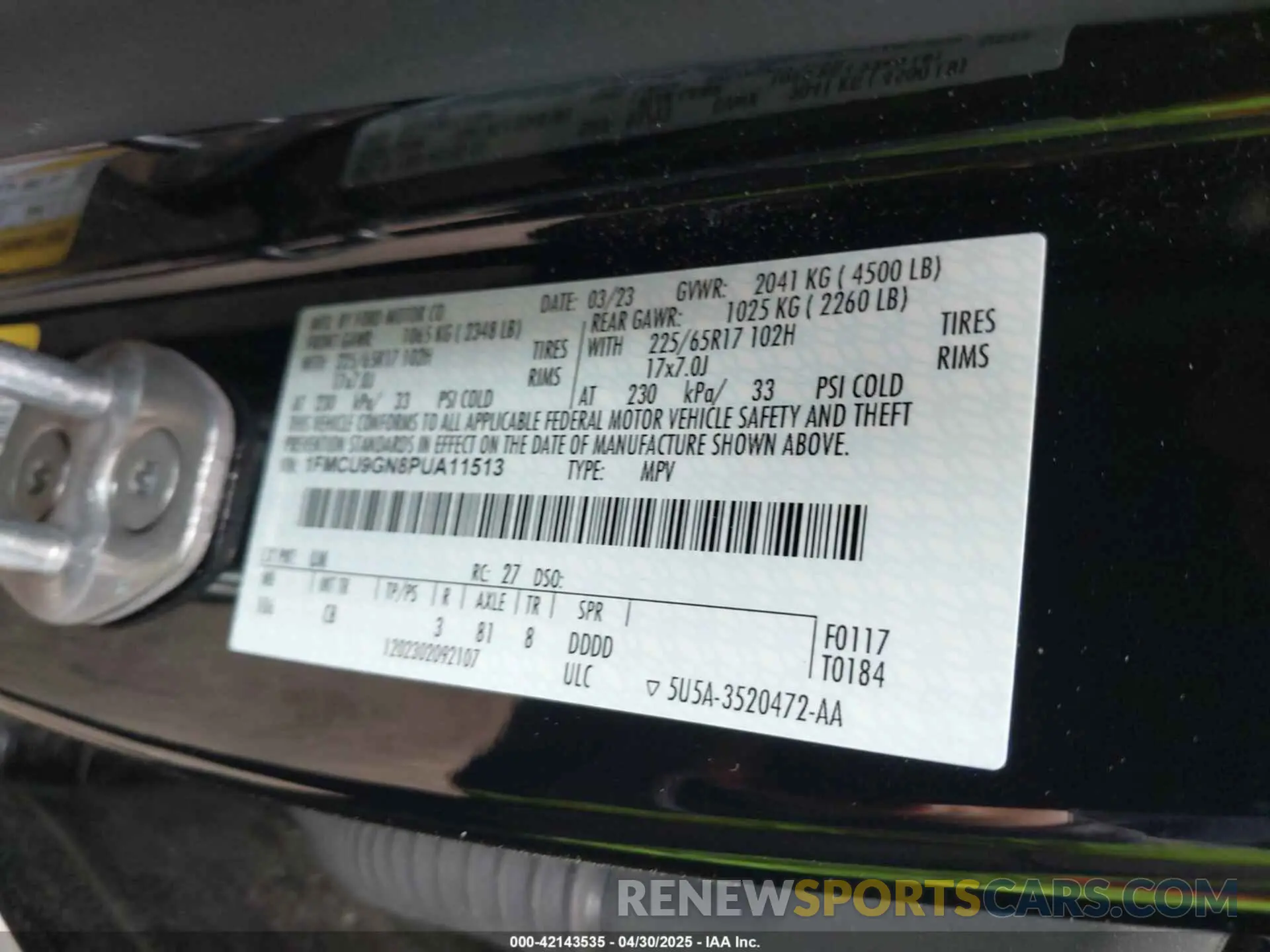9 Фотография поврежденного автомобиля 1FMCU9GN8PUA11513 FORD ESCAPE 2023